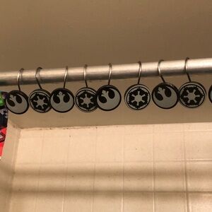 Black and White Star Wars Shower Curtain Hooks